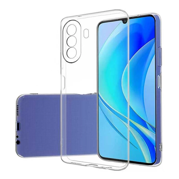 Huawei Nova Y70 Kılıf Şeffaf Silikon Hibrit Case Kapak