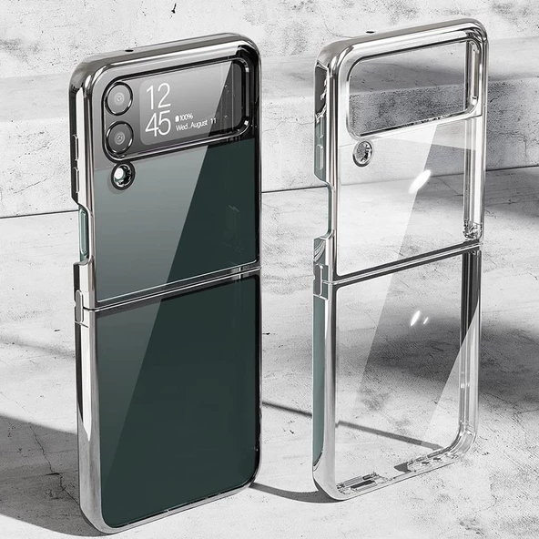 Samsung Galaxy Z Flip 4 Kılıf Şeffaf Kıpta Kapak - 3