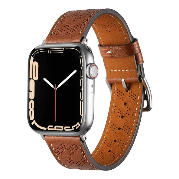 Apple Watch 10/11 42mm-38/40/41mm Kordon Diagonal Hermes Deri Kordon 2/3/4/5/6/se/7/8/9