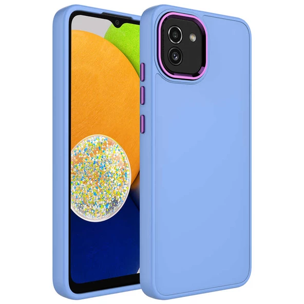 Samsung Galaxy A03 Kılıf Metal Çerçeve Lansman Silikon Kapak - 5
