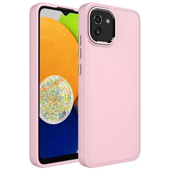 Samsung Galaxy A03 Kılıf Metal Çerçeve Lansman Silikon Kapak - 10