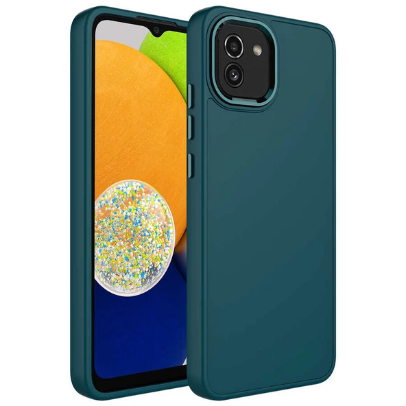 Samsung Galaxy A03 Kılıf Metal Çerçeve Lansman Silikon Kapak - 7