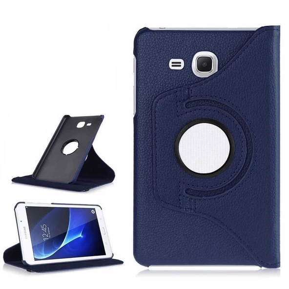 Samsung Galaxy Tab 4 T280 T283 T285 Kılıf 360 Dönebilen Standlı Case - 6