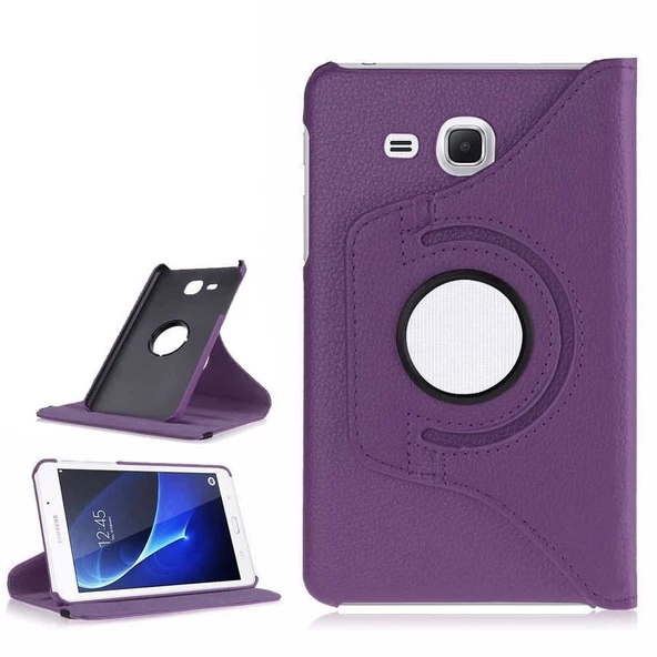Samsung Galaxy Tab 4 T280 T283 T285 Kılıf 360 Dönebilen Standlı Case - 5
