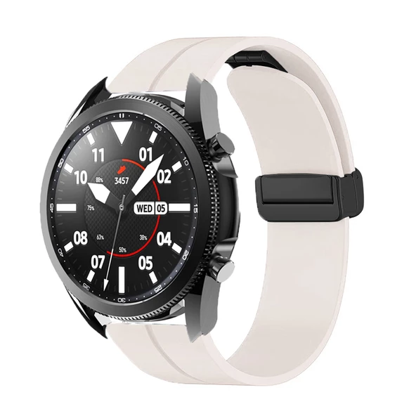 Samsung Galaxy Watch Gear S2 3 41 42 Active 2 40 44 mm Kordon Magnetli Ayarlanır Silikon Kordon 20mm - 2