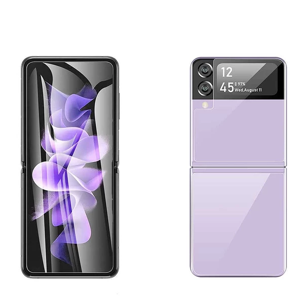 Samsung Galaxy Z Flip 4 Full Ekran Nano Ön Arka Koruyucu Narr TPU