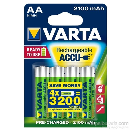 Varta Rechargeable Accu Aa / Hr6 Ready To Use 2100 mAh Bls 4