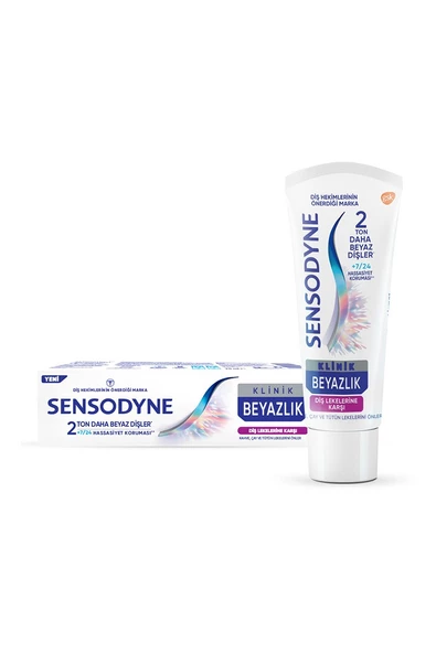 Sensodyne Klinik Beyazlık Diş Lekelerine Karşı Diş Macunu 75 ml