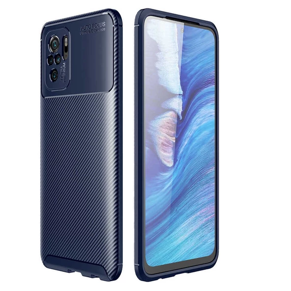 Xiaomi Redmi Note 10S Kılıf Karbon Silikon Case