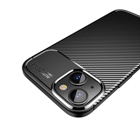 Apple iPhone 14 Kılıf Karbon Silikon Case Kapak - 6