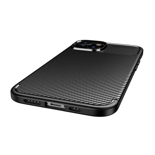 Apple iPhone 14 Kılıf Karbon Silikon Case Kapak - 9