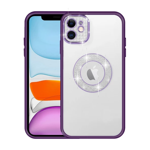 Apple iPhone 11 Kılıf Prıltılı Çıkartılabilir Kamera Lens Korumalı Esta Kapak - 5