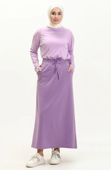 Beli Bağlamalı Cepli Spor Etek - 00152.018 - Leylak