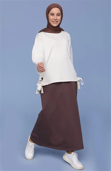Beli Bağlamalı Cepli Spor Etek - 00152.028 - Kahverengi - 2