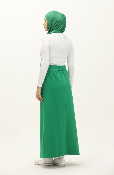 Beli Bağlamalı Cepli Spor Etek - 00152.111 - Benetton Yeşil - 4