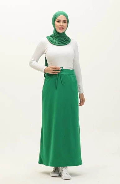 Beli Bağlamalı Cepli Spor Etek - 00152.111 - Benetton Yeşil - 2