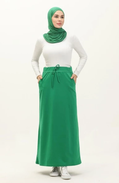 Beli Bağlamalı Cepli Spor Etek - 00152.111 - Benetton Yeşil