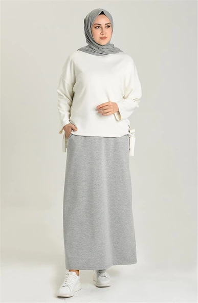 Beli Bağlamalı Cepli Spor Etek - 00152.008 - Gri - 2