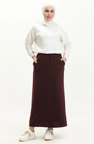 Beli Bağlamalı Cepli Spor Etek - 00152.020 - Mürdüm