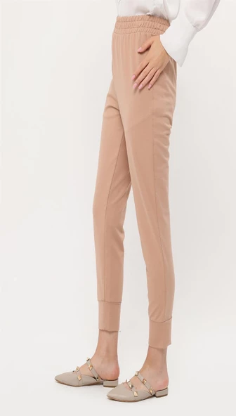 Step Paçası Manşetli Beli Lastikli Pantolon - 71125.026 - Bej - 3