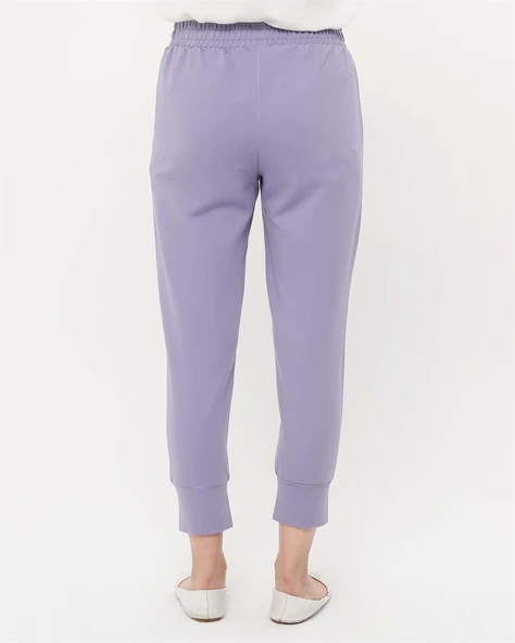 Step Paçası Manşetli Beli Lastikli Pantolon - 71125.019 - Lila - 4