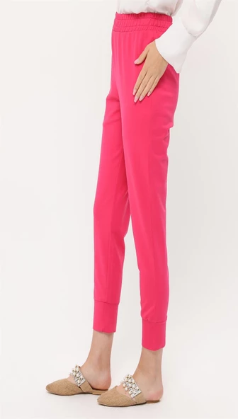 Step Paçası Manşetli Beli Lastikli Pantolon - 71125.025 - Fuşya - 3