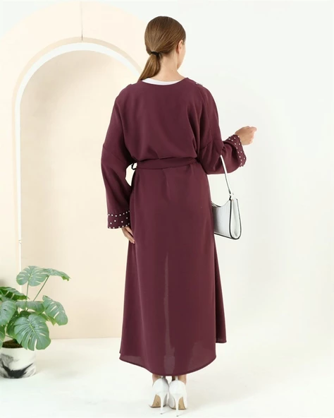 Taş Detaylı Kimono - 70039.020 - Mürdüm - 8