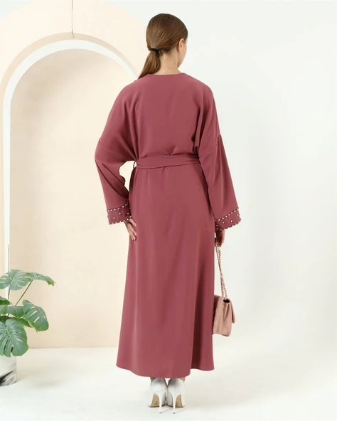 Taş Detaylı Kimono - 70039.101 - Gül Kurusu - 7