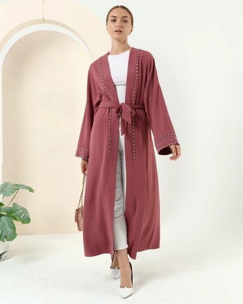 Taş Detaylı Kimono - 70039.101 - Gül Kurusu