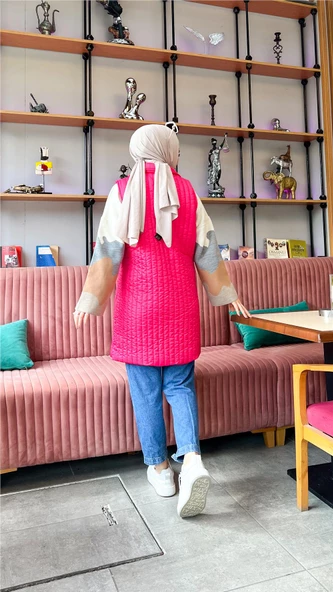 Ahenk Kapitone Cepli Kolsuz Yelek - 71152.025 - Fuşya - 5