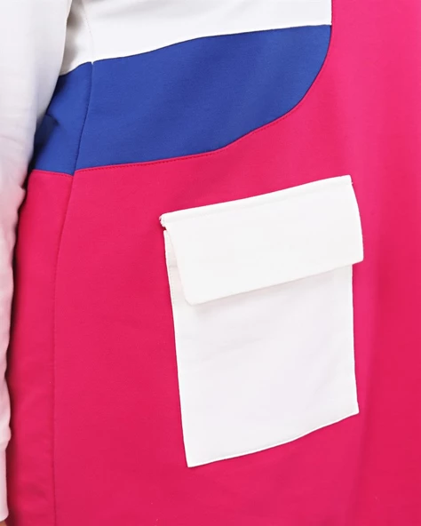 Sıfır Yandan Cep Detaylı Ribanalı İkili Eşofman Spor Takımı - 70086.025 - Fuşya - Resim 5