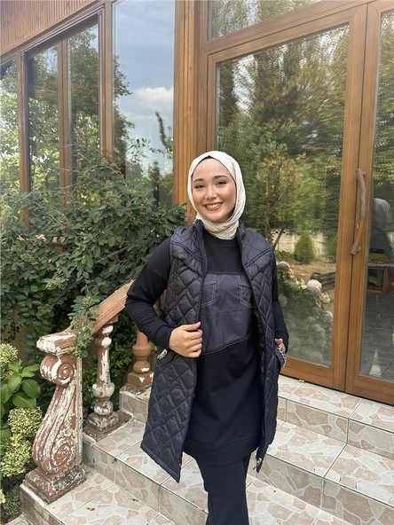 Dafne Cepli Eşofman Kolsuz Yelek Beli Lastikli Pantolon Üçlü Takım - 71149.015 - Lacivert - 3