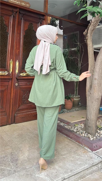 Mimozza Omzu Taşlı Kuşak Detaylı İkili Takımlar - 71127.005 - Haki - 4