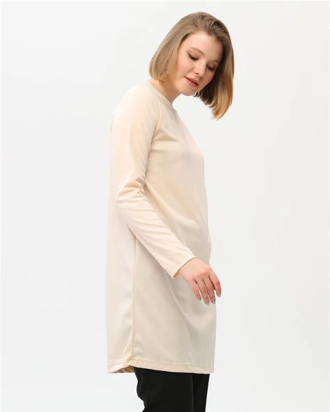 Doğa Sade Basic Tunik - 06016.023 - Krem - 2