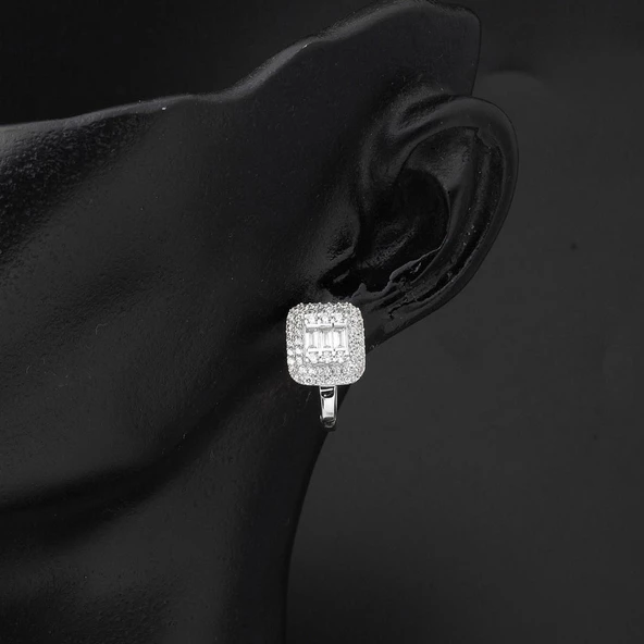 14 Ayar Beyaz Altın Baget Set - Resim 6