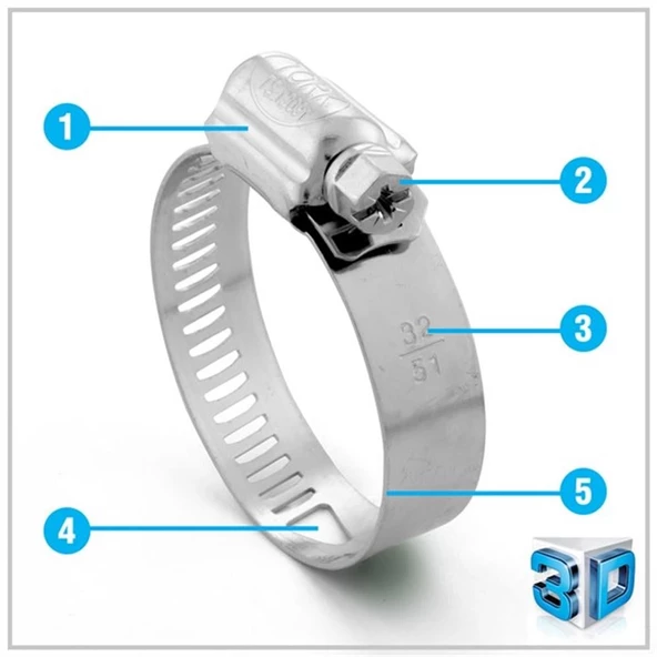 TORK 8-12 AYARLI HORTUM KELEPÇESİ A TİP - 2