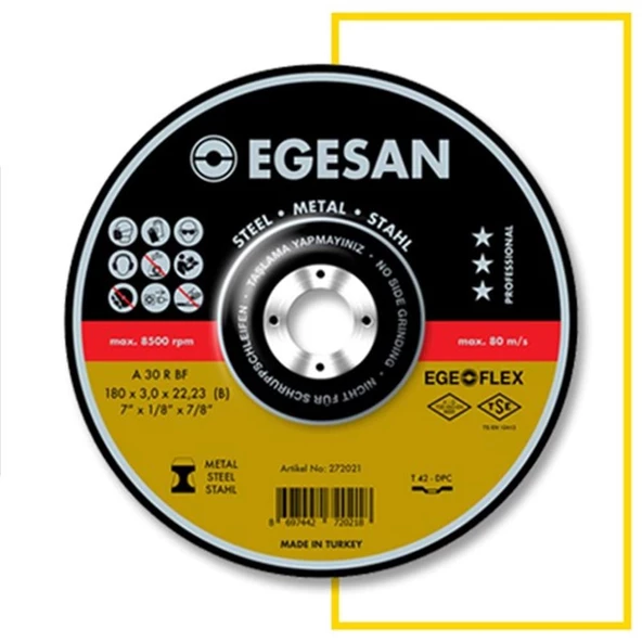 EGESAN 115*3,0*22,23 METAL KESİCİ TAŞ