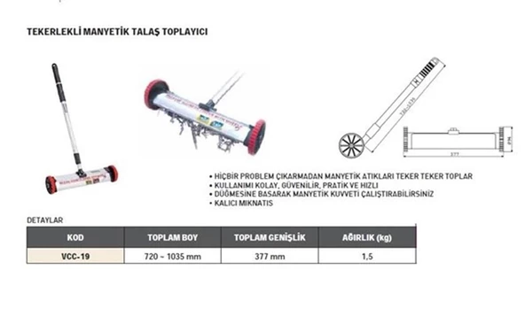 TEKERLEKLİ MANYETİK TALAŞ TOPLAYICI - 2