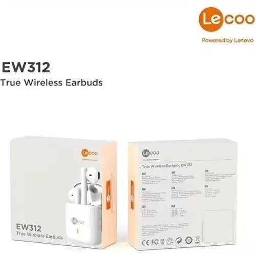 Lenovo Lecoo EW312 Bluetooth Kablosuz TWS Sıvıya Karşı Dayanıklı Geniş Uyumlu