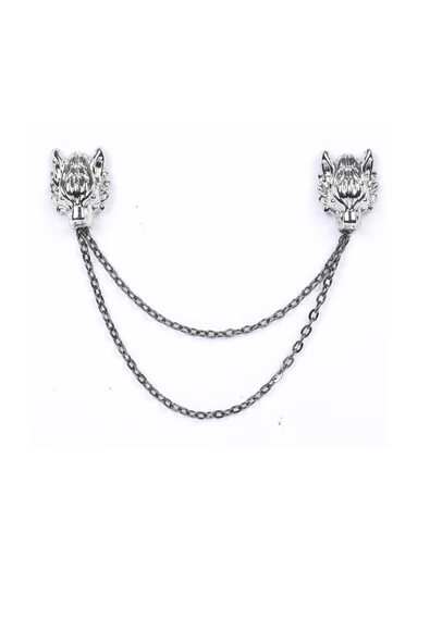 Esgue Kurt Kafası Gömlek Yaka İğnesi Gold - 6