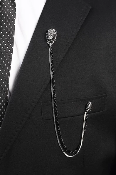 Esgue Aslan Ceket Yaka İğnesi Gold - 5