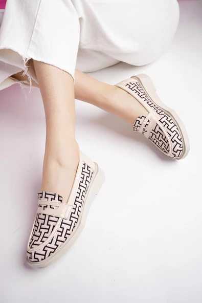 Muggo LUVİ Garantili Kadın Loafer Günlük Eva Taban Casual Makosen Ayakkabı - 5