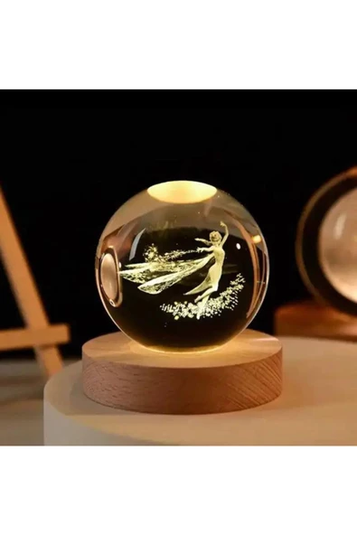 BY-LAMP Melek Kristal Top Gece Lambası ürün görseli 1