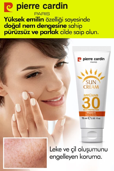 Pierre Cardin SPF 30 Leke Karşıtı Yüksek Koruyucu Yüz Güneş Kremi 75 ML Normal Ve Kuru Ciltler İçin - 3