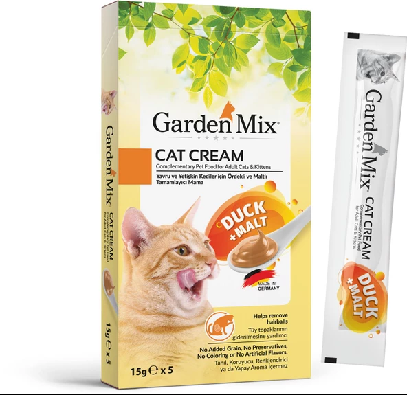 Garden Mıx Kedi Kreması Ördek+malt 15gr x 5 Adet