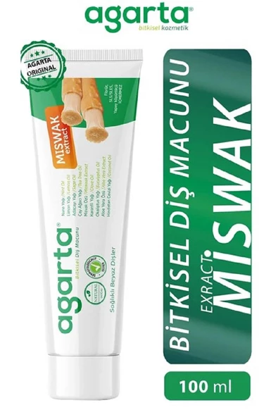 Agarta Bitkisel Diş Macunu Misvak Özlü Tüp 100 ml - 3