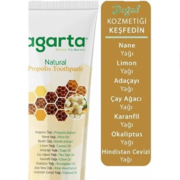 Agarta Doğal Propolis Diş Macunu Tüp 100 ml - 4