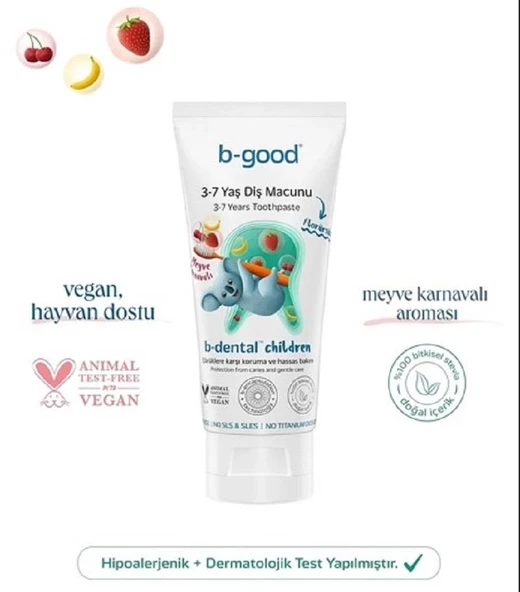 B-Good Florürsüz Çocuk Diş Macunu 3-7 Yaş 50 ml - 2