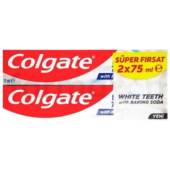 Colgate Süper Fırsat White Teeth With Baking Soda Diş Macunu 2'li 75 ml