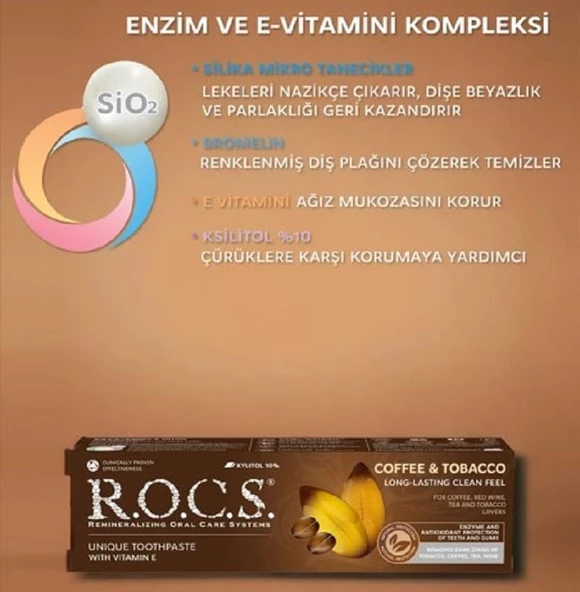 Rocs Coffee & Tobacco Diş Macunu 74 gr - 4
